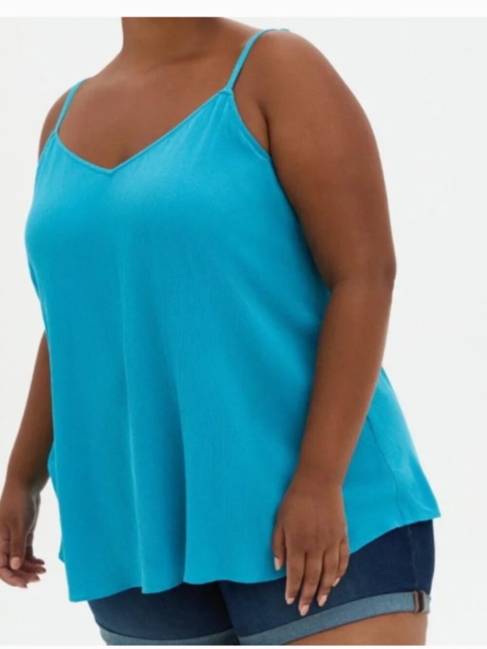 Torrid Sophie Tahitian Teal Crinkle Gauze Swing Cami size 4